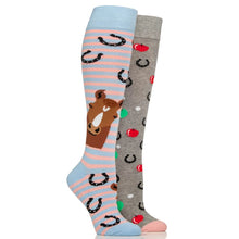 Load image into Gallery viewer, Sockshop Wild Feet Knee High Ladies Socks 2 Pack