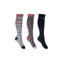 Load image into Gallery viewer, HKM Long Riding Socks Pack of 3