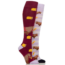 Load image into Gallery viewer, Sockshop Wild Feet Knee High Ladies Socks 2 Pack