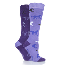 Load image into Gallery viewer, LADIES 2 PAIR STORM BLOC EQUESTRIAN MIDWEIGHT KNEE HIGH SOCKS