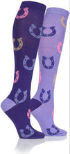 Load image into Gallery viewer, LADIES 2 PAIR STORM BLOC EQUESTRIAN MIDWEIGHT KNEE HIGH SOCKS
