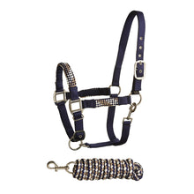 Load image into Gallery viewer, BITZ SOFT HANDLE /STRIPE TWO TONE HEADCOLLAR/LEAD ROPE SET
