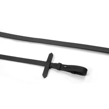 Load image into Gallery viewer, WHITAKER  READY TO RIDE RUBBER REINS BLACK
