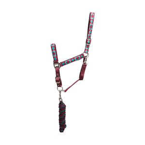 Hy Equestrian Woven Polo Head Collar and Lead Rope