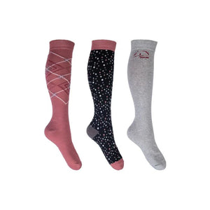 HKM Long Riding Socks Pack of 3