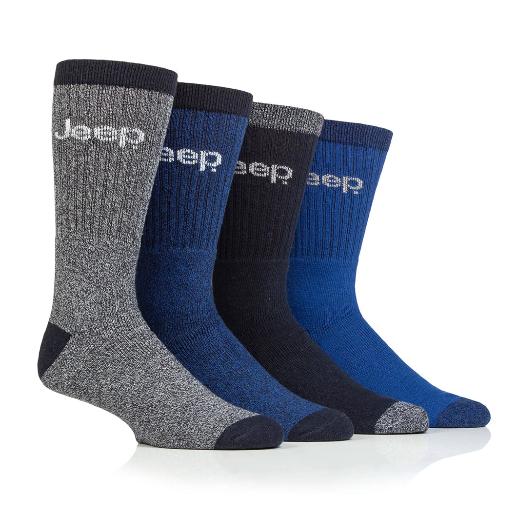 Jeep Adults (Mens )Performance Boot Socks 4 Pack - Navy