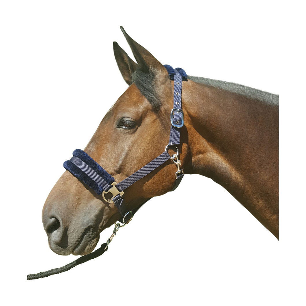 HY FAUX FUR PADDED HEADCOLLAR & LEADROPE