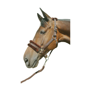 HY FAUX FUR PADDED HEADCOLLAR & LEADROPE