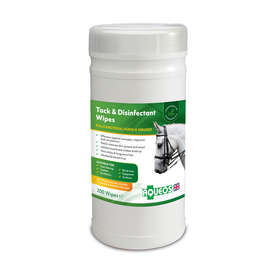 AQUEOS EQUINE ANTI-BACTERIAL TACK & DISINFECTANT WIPES