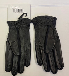 Basix Black Leather Gloves