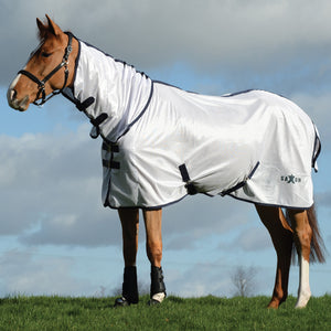 Saxon Mesh Combo Neck - White/Navy